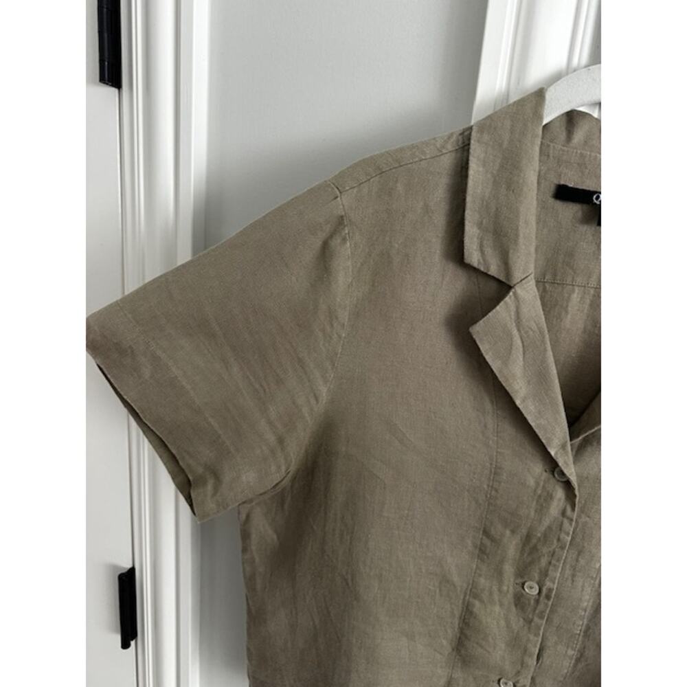 Quince 100% European Linen Short Sleeve Shirt Size: Small Color: Khaki - Picture 3 of 8